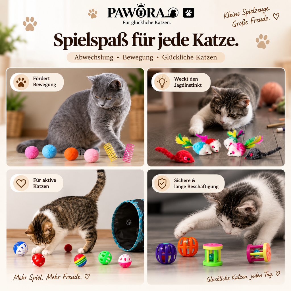 28-teiliges Katzenspielzeug-Mix-Set – Plüsch & Kunststoff