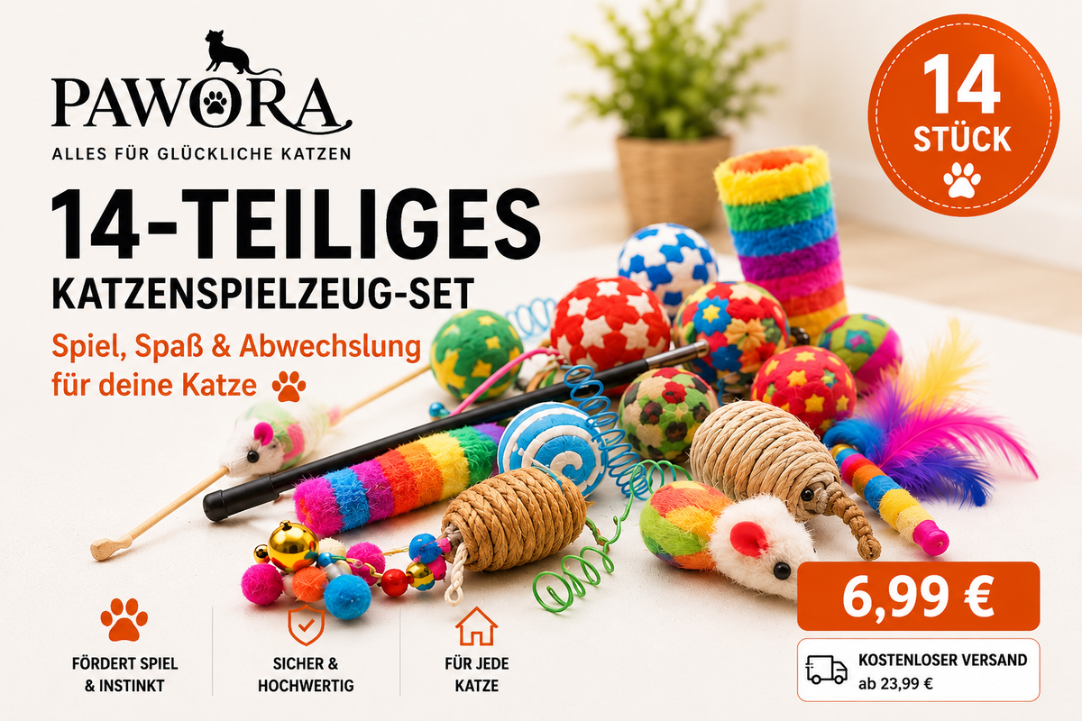 14-teiliges Katzenspielzeug-Set – Starter-Set für neugierige Katzen