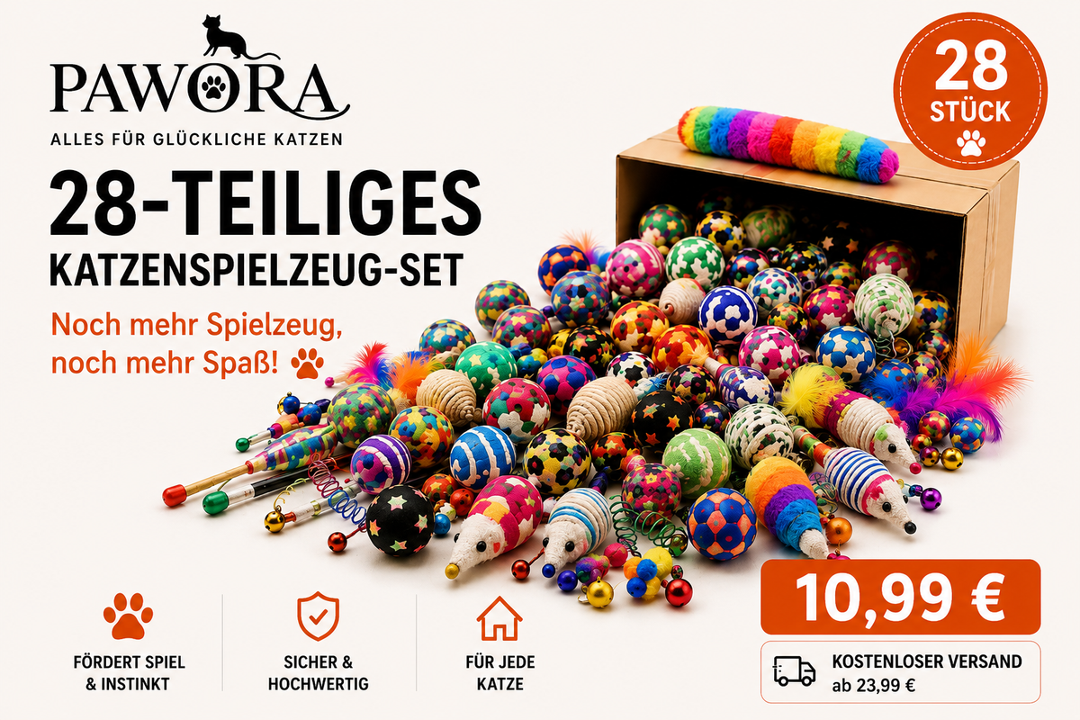 28-teiliges Katzenspielzeug-Mix-Set – Plüsch & Kunststoff